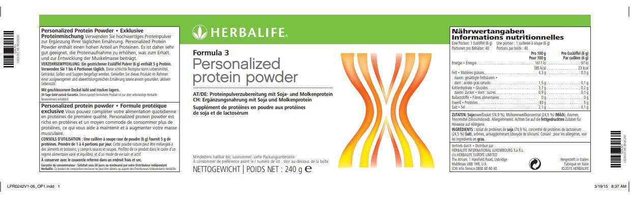 HERBALIFE - Formula 3 Personalized Protein Powder